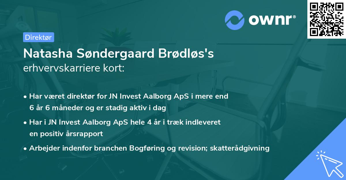 Natasha Søndergaard Brødløs's erhvervskarriere kort