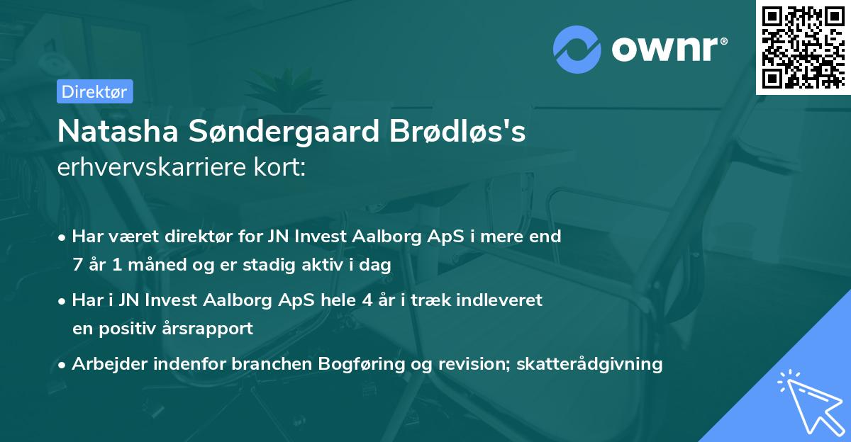 Natasha Søndergaard Brødløs's erhvervskarriere kort
