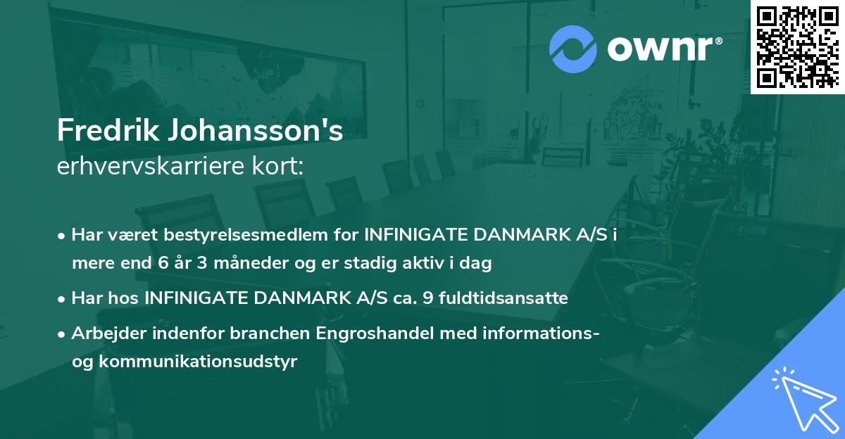 Fredrik Johansson's erhvervskarriere kort