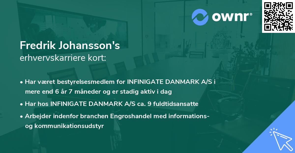 Fredrik Johansson's erhvervskarriere kort