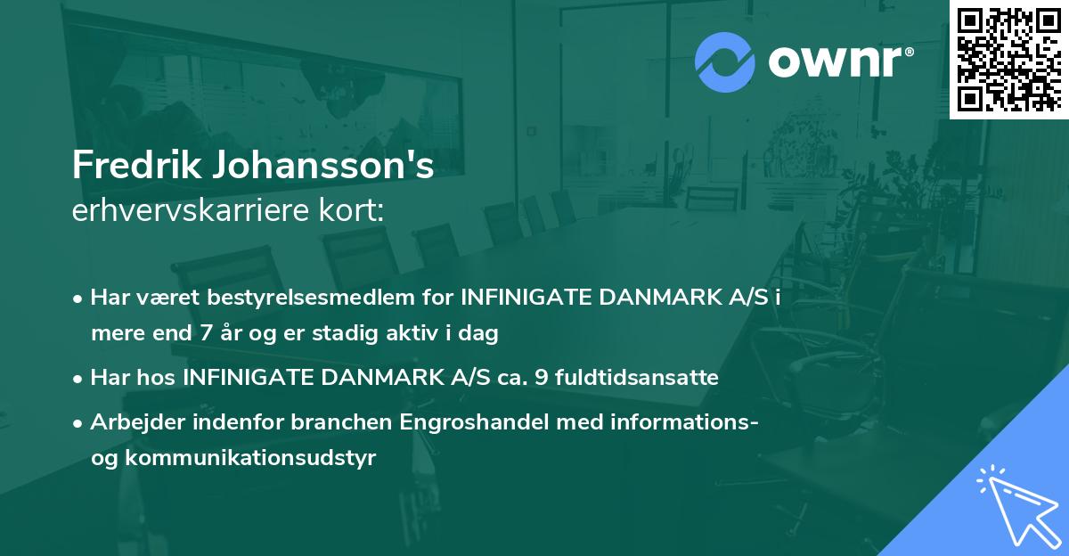 Fredrik Johansson's erhvervskarriere kort