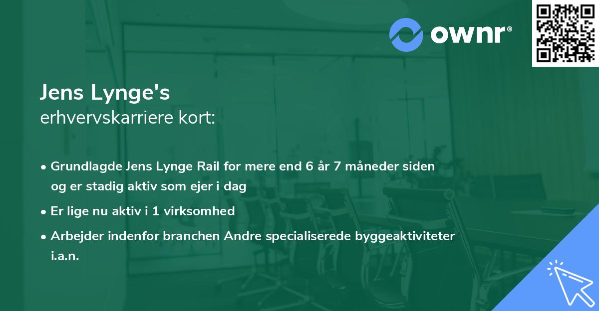 Jens Lynge's erhvervskarriere kort