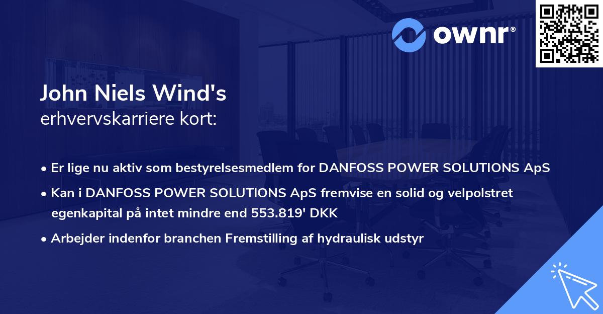 John Niels Wind's erhvervskarriere kort