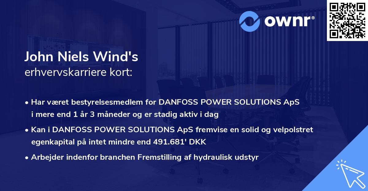 John Niels Wind's erhvervskarriere kort
