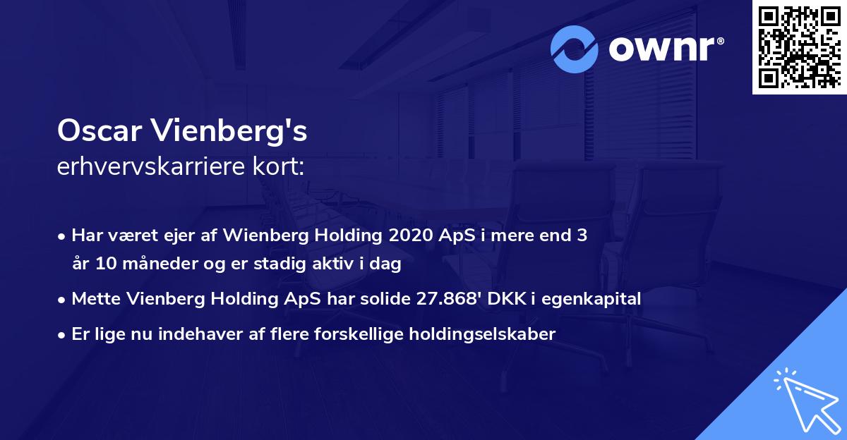 Oscar Vienberg's erhvervskarriere kort