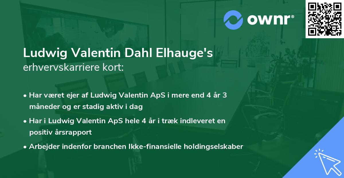 Ludwig Valentin Dahl Elhauge's erhvervskarriere kort