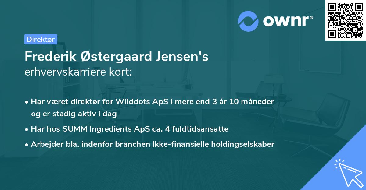 Frederik Østergaard Jensen's erhvervskarriere kort