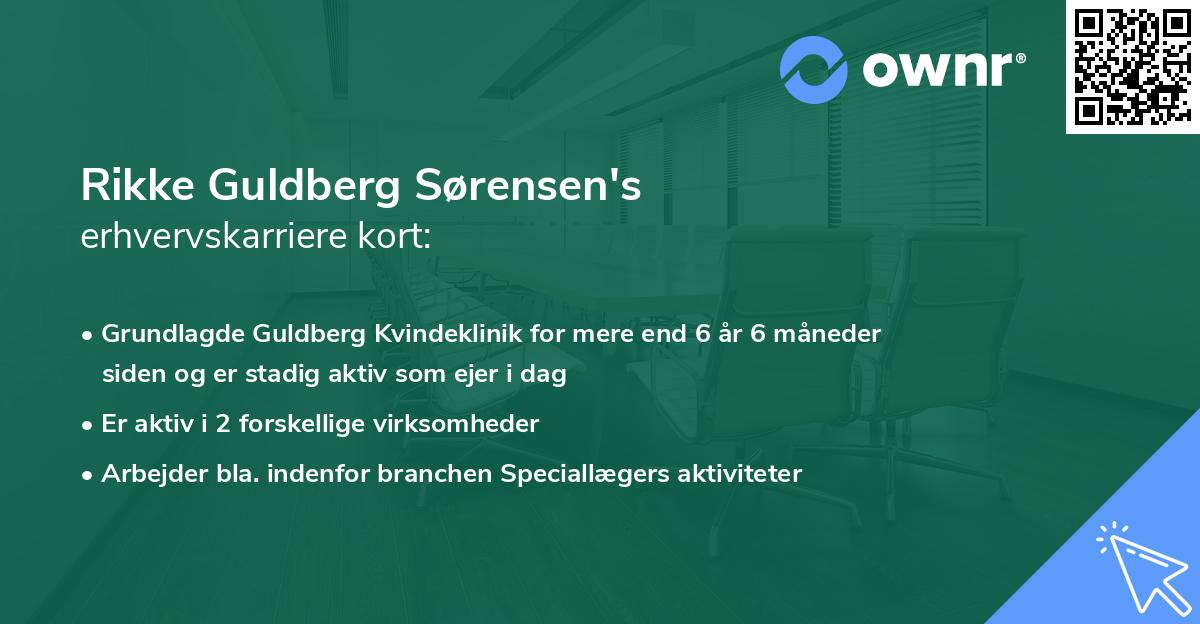 Rikke Guldberg Sørensen's erhvervskarriere kort