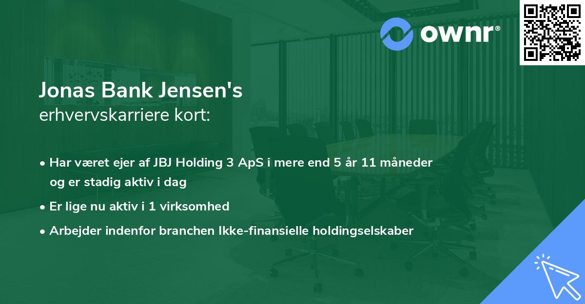 Jonas Bank Jensen's erhvervskarriere kort