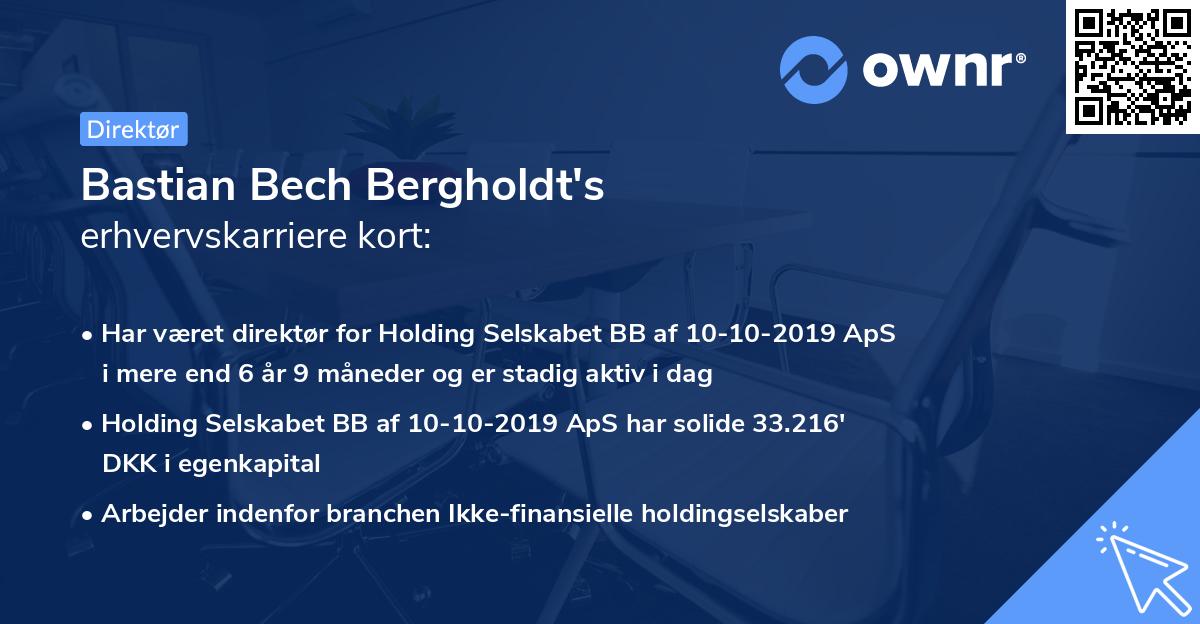 Bastian Bech Bergholdt's erhvervskarriere kort
