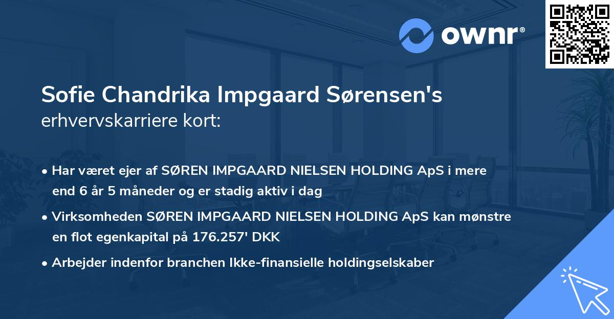 Sofie Chandrika Impgaard Sørensen's erhvervskarriere kort