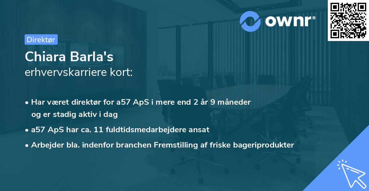 Chiara Barla's erhvervskarriere kort