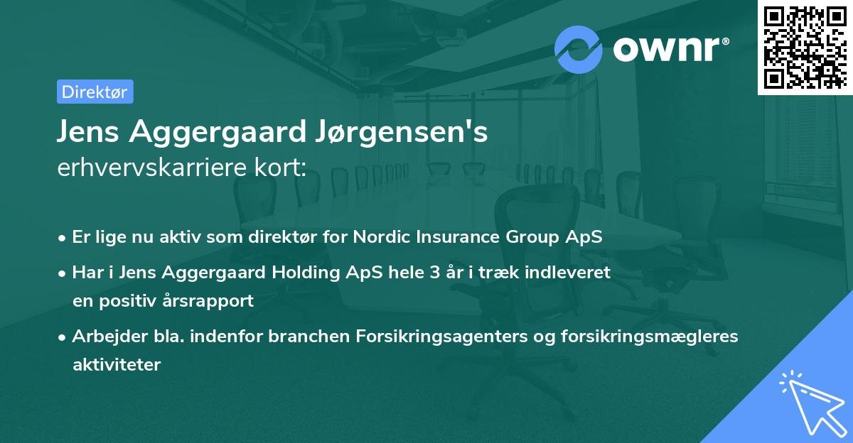 Jens Aggergaard Jørgensen's erhvervskarriere kort