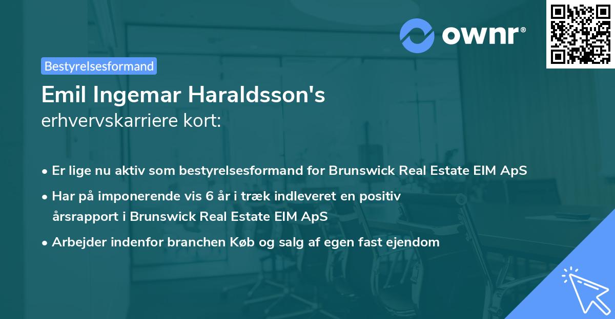 Emil Ingemar Haraldsson's erhvervskarriere kort