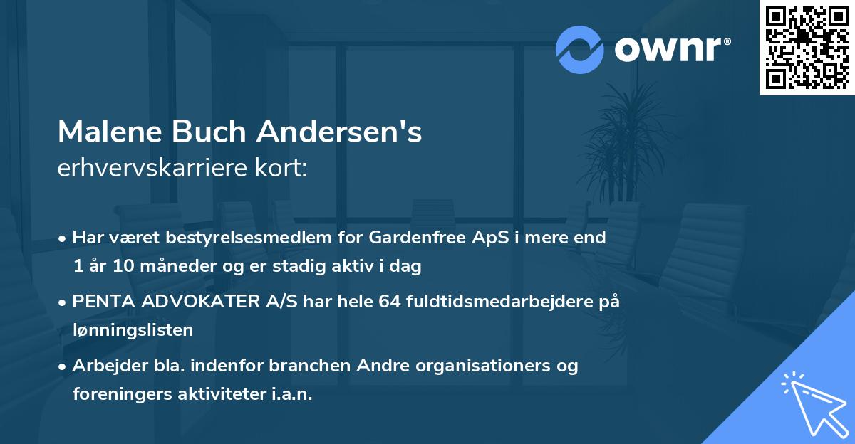 Malene Buch Andersen's erhvervskarriere kort