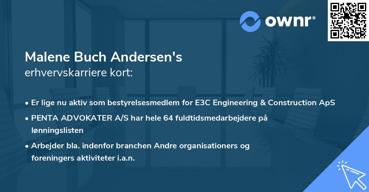 Malene Buch Andersen's erhvervskarriere kort