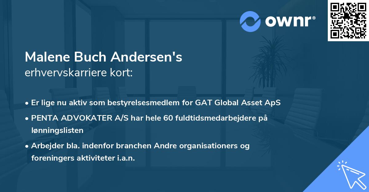 Malene Buch Andersen's erhvervskarriere kort