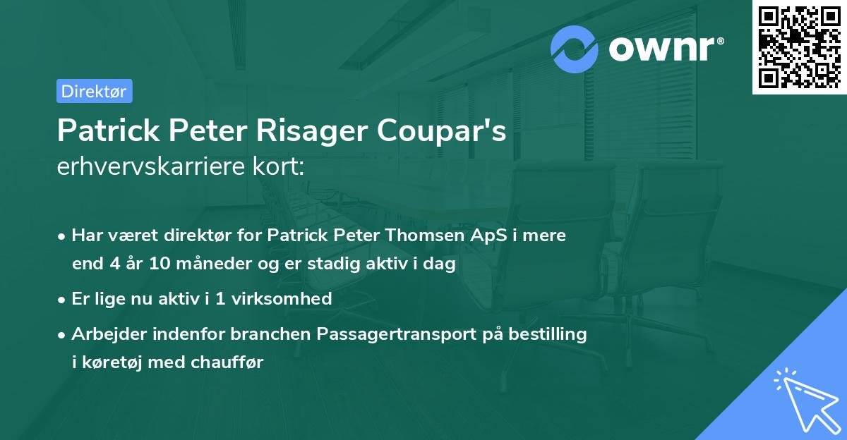 Patrick Peter Risager Coupar's erhvervskarriere kort