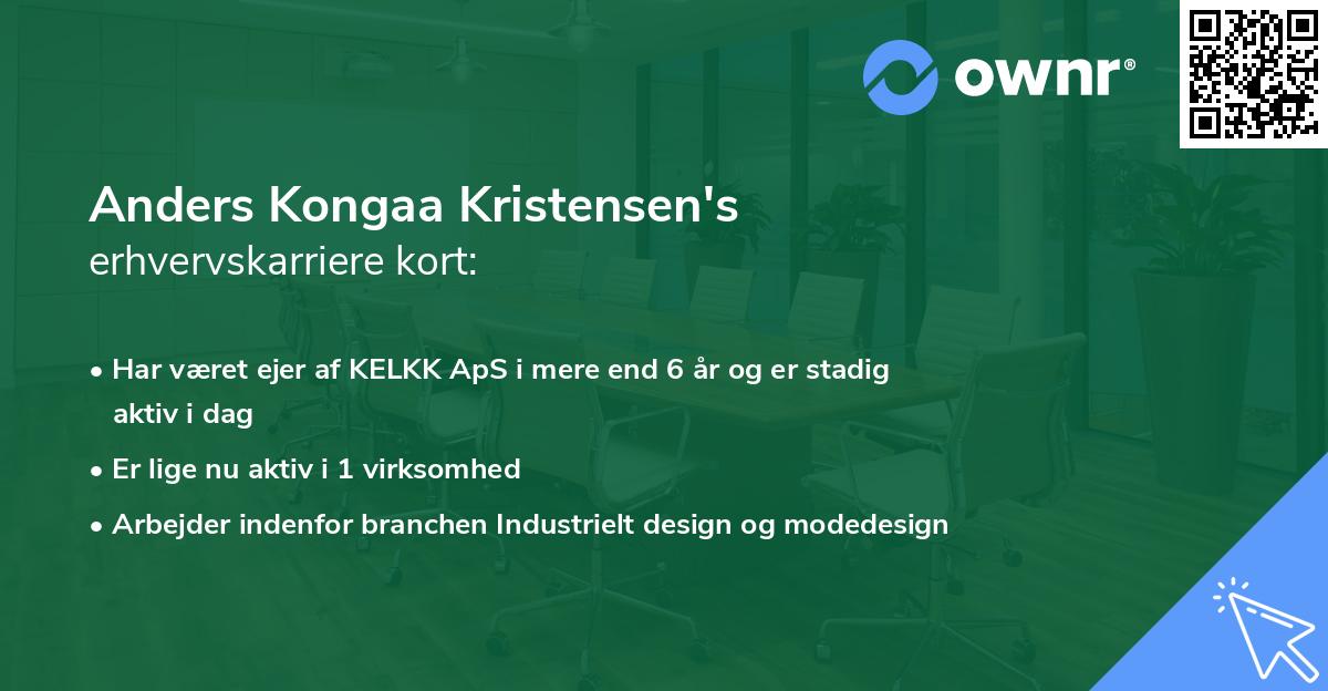 Anders Kongaa Kristensen's erhvervskarriere kort