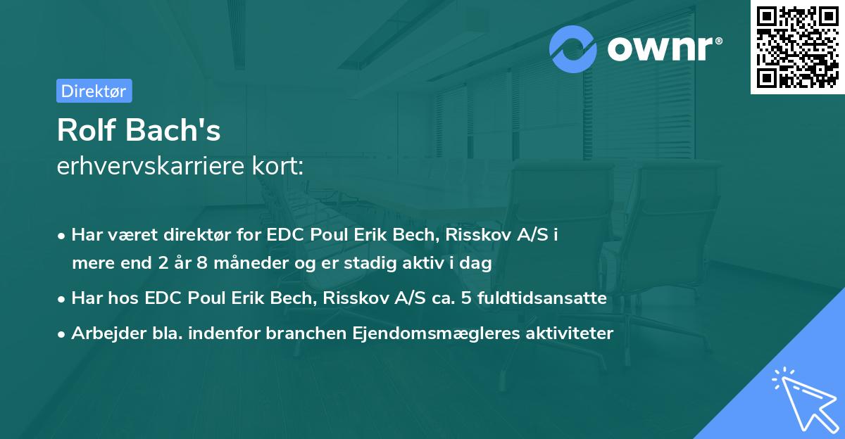 Rolf Bach's erhvervskarriere kort