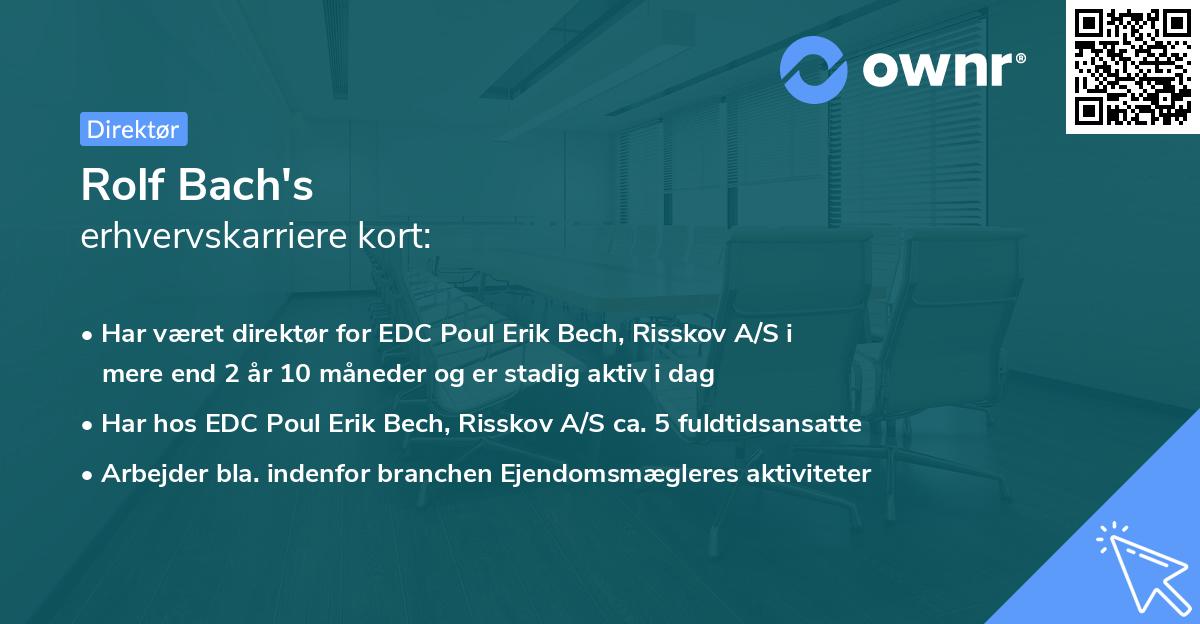 Rolf Bach's erhvervskarriere kort