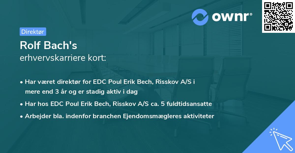 Rolf Bach's erhvervskarriere kort