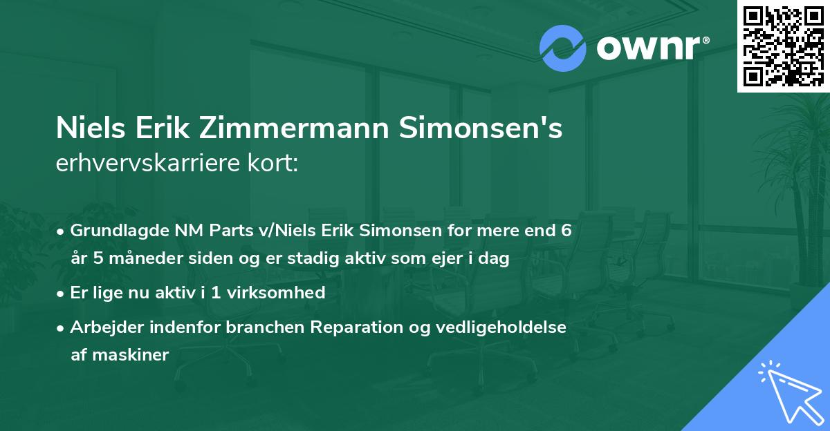 Niels Erik Zimmermann Simonsen's erhvervskarriere kort