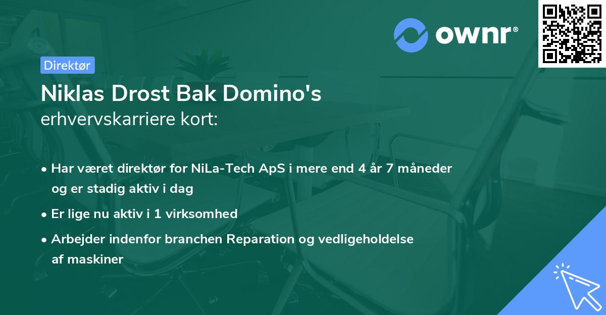 Niklas Drost Bak Domino's erhvervskarriere kort