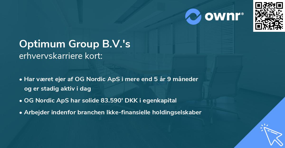 Optimum Group B.V.'s erhvervskarriere kort