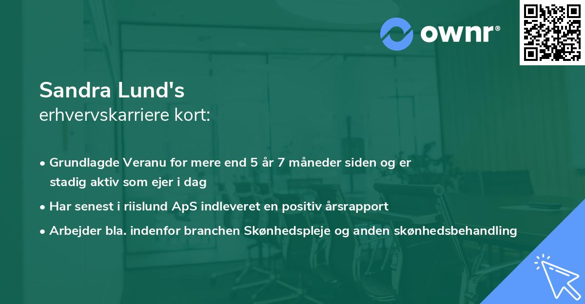 Sandra Lund's erhvervskarriere kort