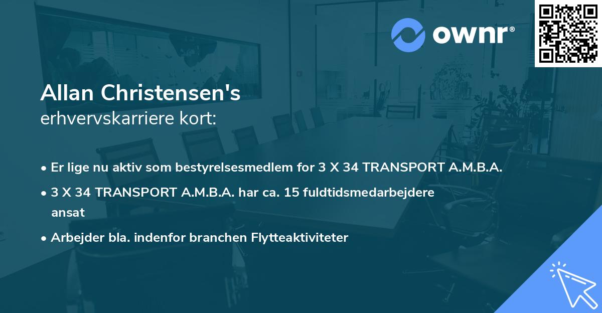 Allan Christensen's erhvervskarriere kort