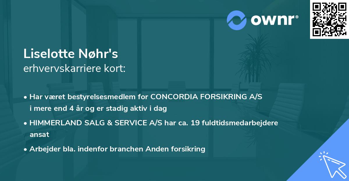 Liselotte Nøhr's erhvervskarriere kort