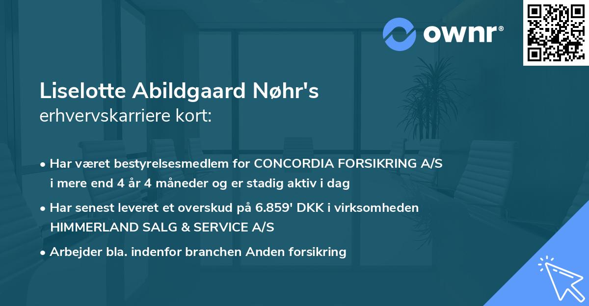 Liselotte Abildgaard Nøhr's erhvervskarriere kort