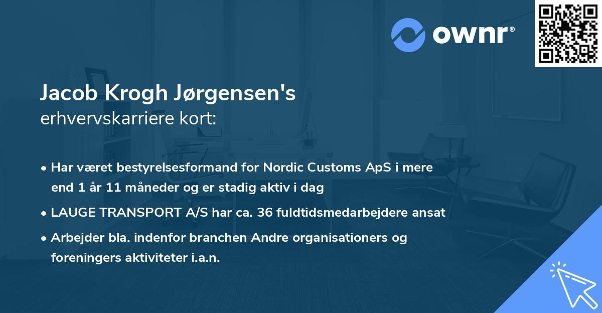 Jacob Krogh Jørgensen's erhvervskarriere kort