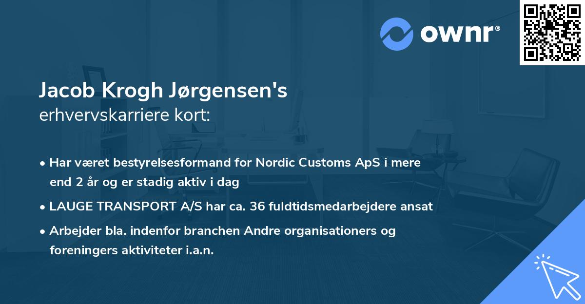 Jacob Krogh Jørgensen's erhvervskarriere kort
