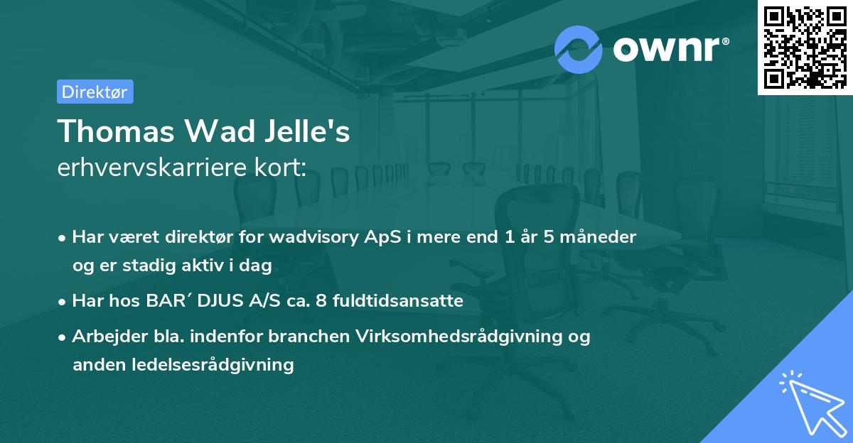 Thomas Wad Jelle's erhvervskarriere kort