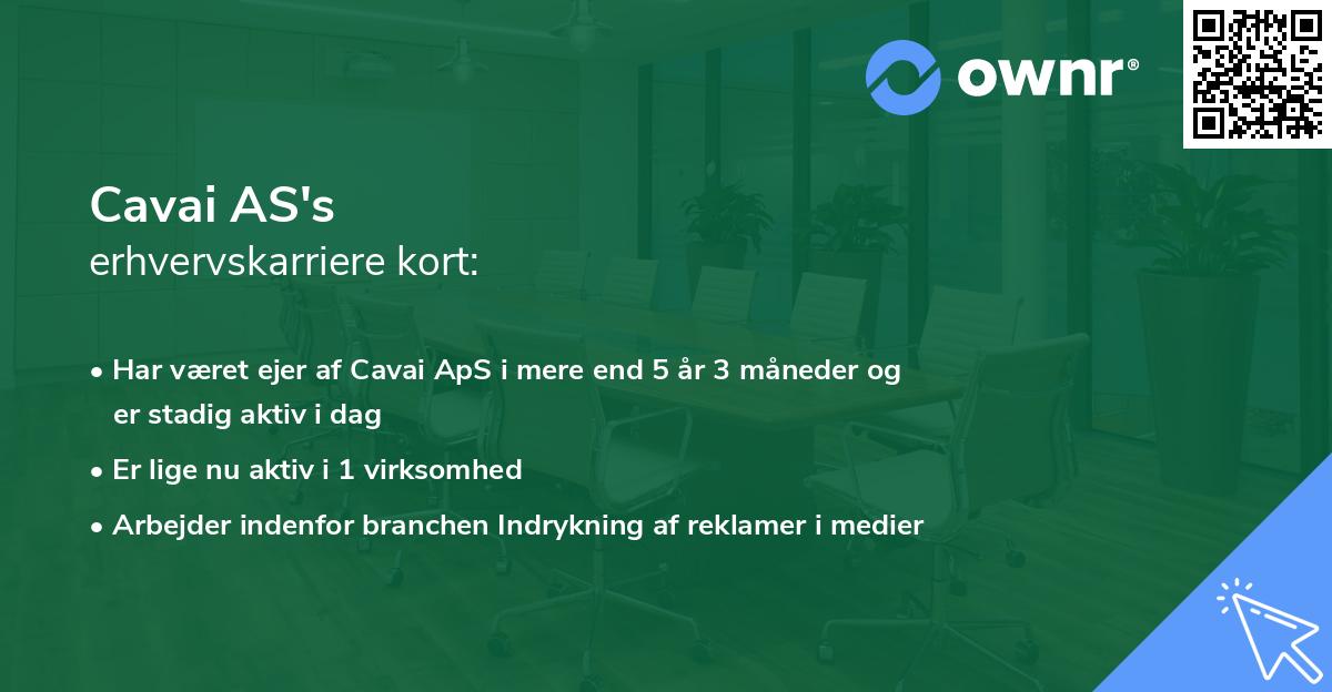 Cavai AS's erhvervskarriere kort