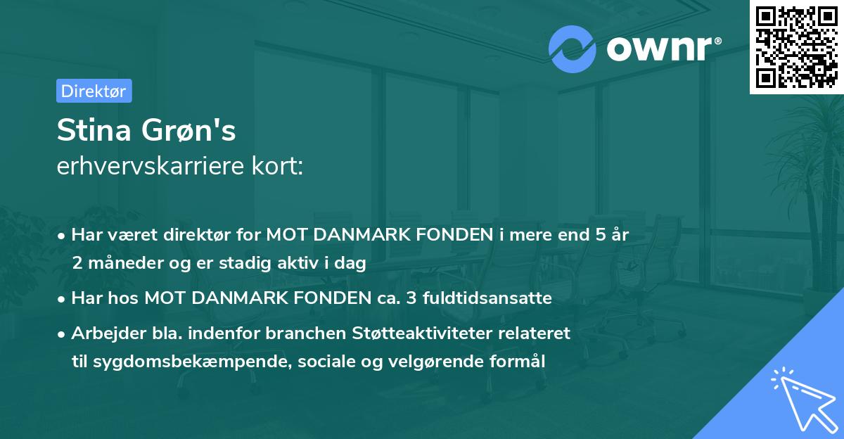 Stina Grøn's erhvervskarriere kort