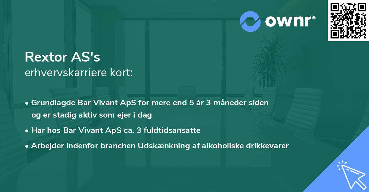 Rextor AS's erhvervskarriere kort