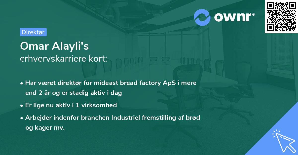 Omar Alayli's erhvervskarriere kort