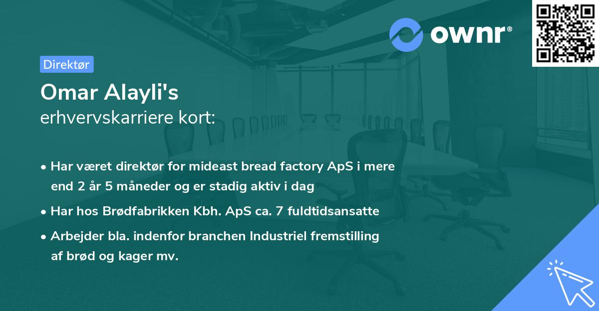 Omar Alayli's erhvervskarriere kort
