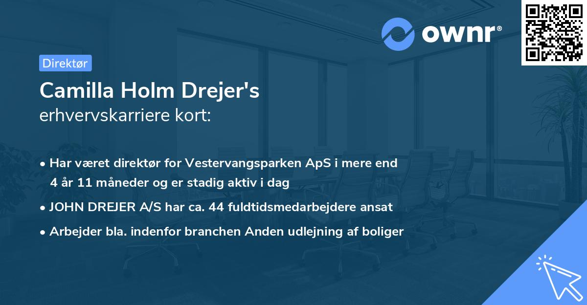 Camilla Holm Drejer's erhvervskarriere kort