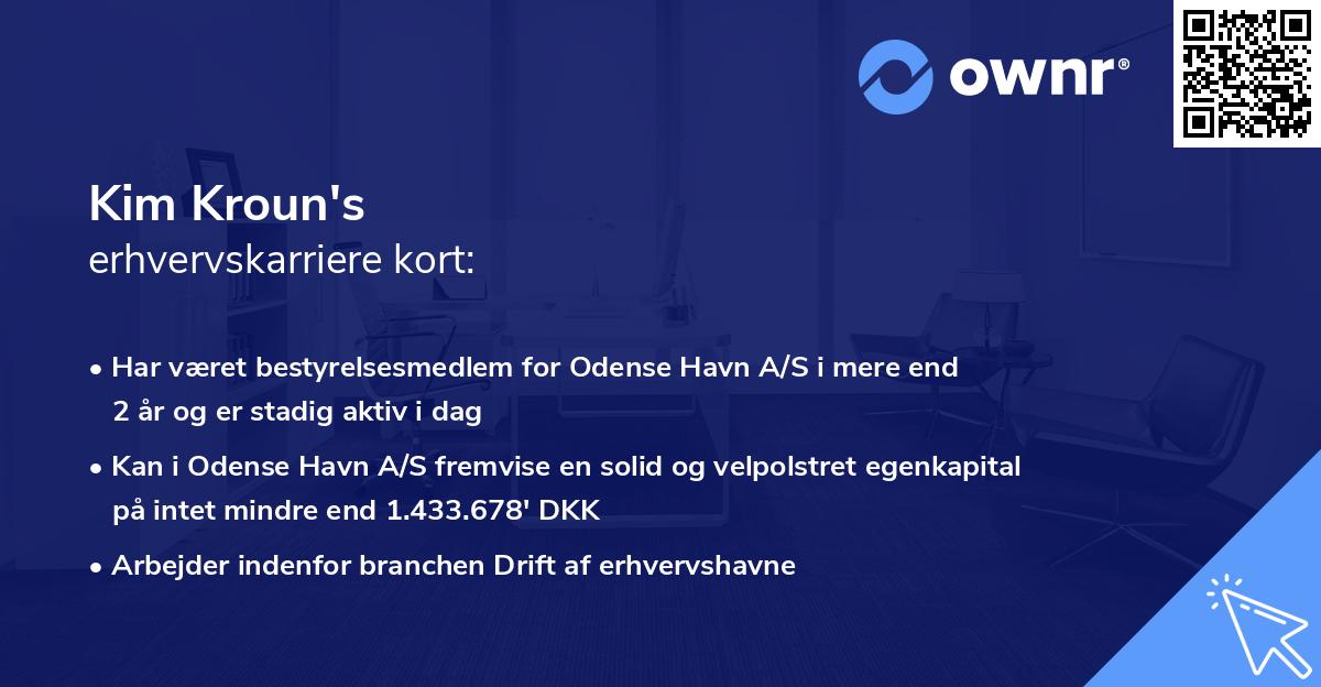 Kim Kroun's erhvervskarriere kort