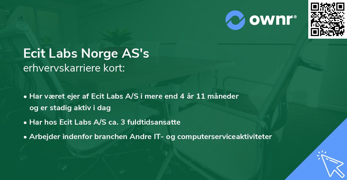 Ecit Labs Norge AS's erhvervskarriere kort