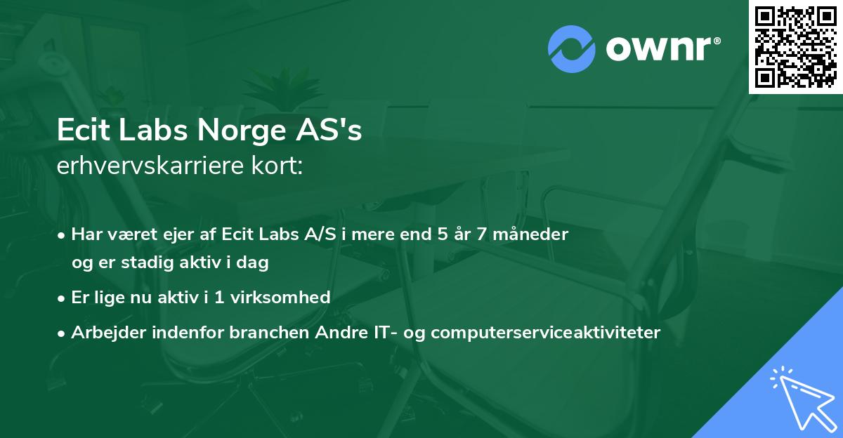 Ecit Labs Norge AS's erhvervskarriere kort