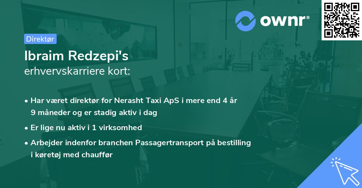 Ibraim Redzepi's erhvervskarriere kort