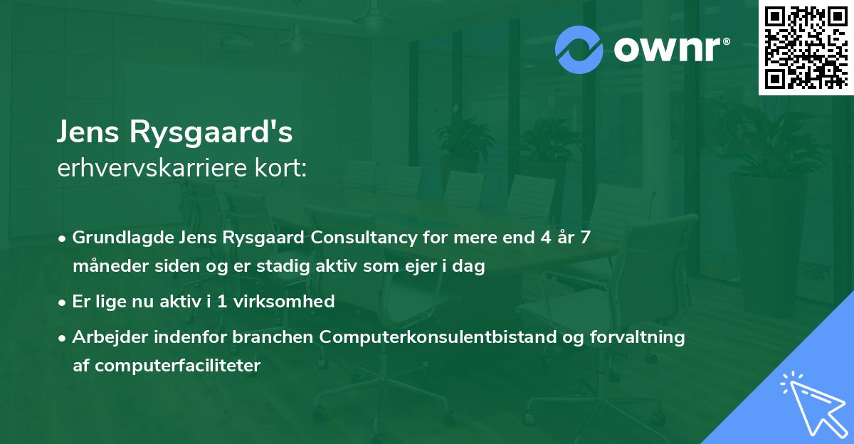 Jens Rysgaard's erhvervskarriere kort