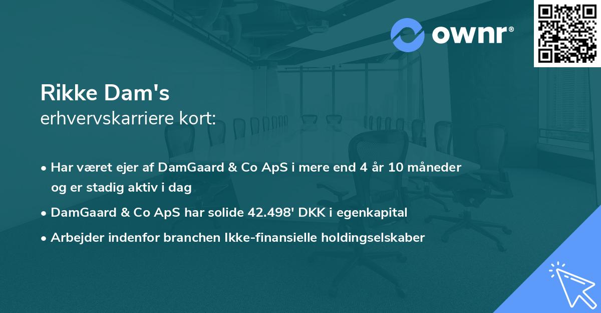 Rikke Dam's erhvervskarriere kort