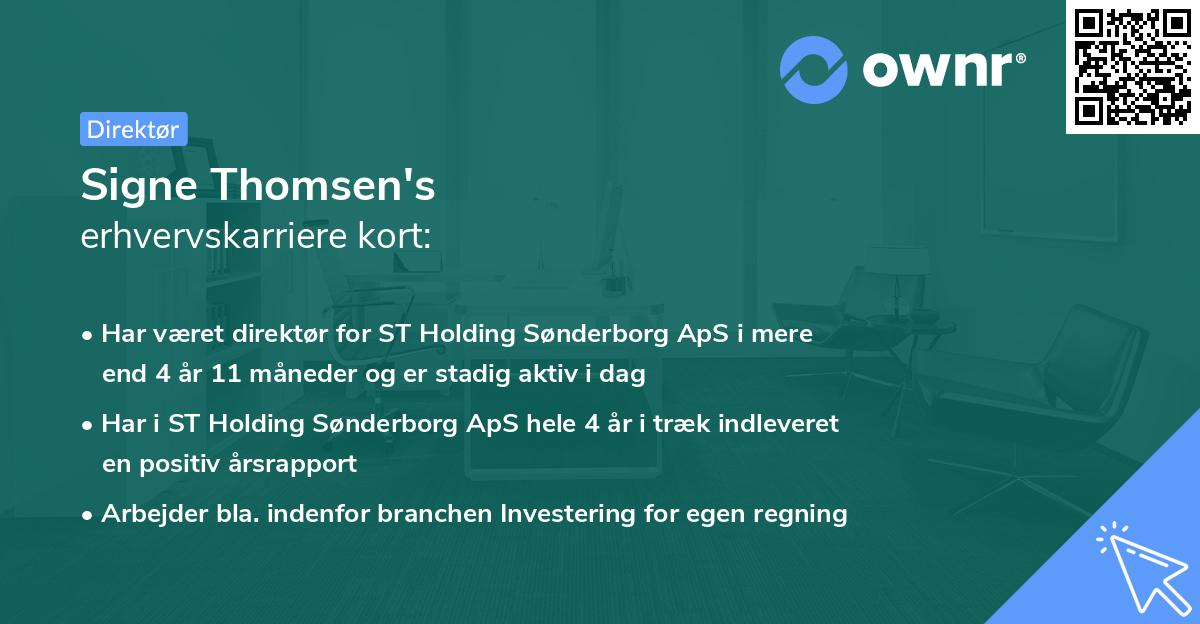 Signe Thomsen's erhvervskarriere kort