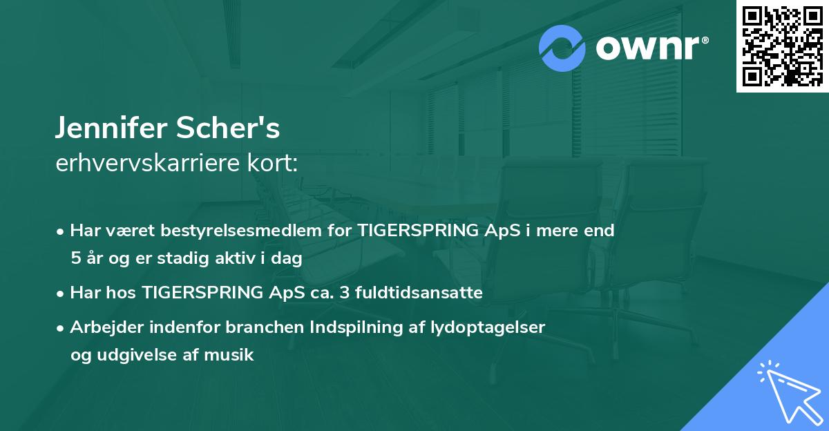 Jennifer Scher's erhvervskarriere kort